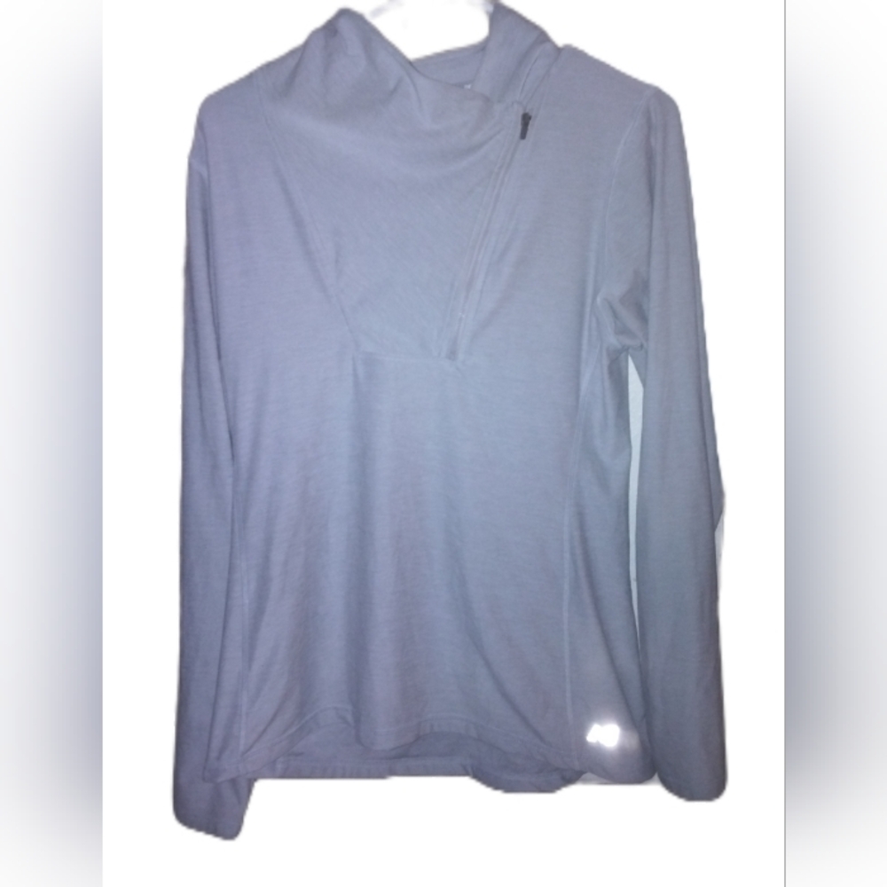 New Balance Light Gray Asymmetrical Quarter Zip Jacket/Pullover. Sz. Women S